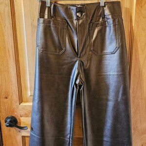 Colette Faux Leather Crop Wide-Leg Pants by Maeve